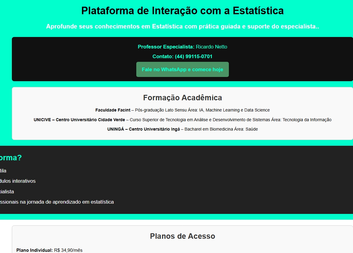 Tela Estatística Principal